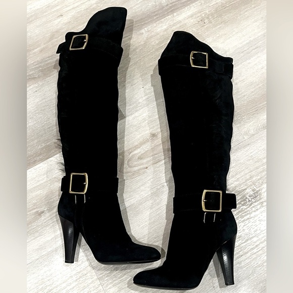 Coach Mazur Over The Knee Boots Black Suede Size 6 - Picture 1 of 11